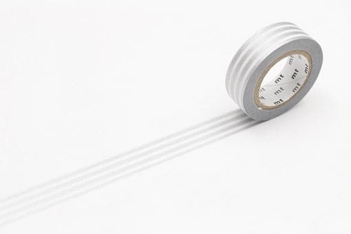 MT Masking Tape 1P Deco - Border Silver 2