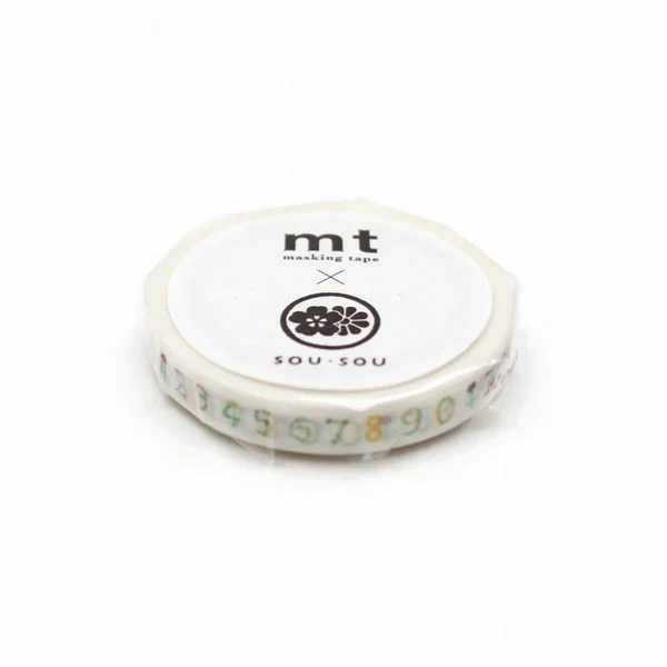mt x SOU.SOU 7mm Slim Washi Tape - Floral Numbers - Image 2