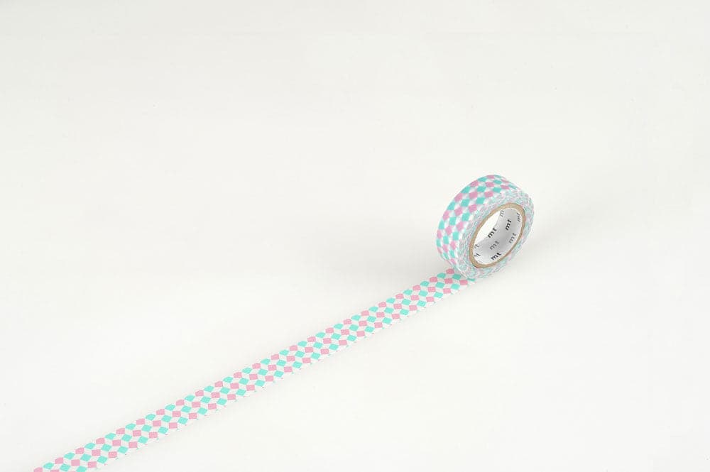 mt 1P Deco Washi Tape 15mm - Square Pink - Image 2
