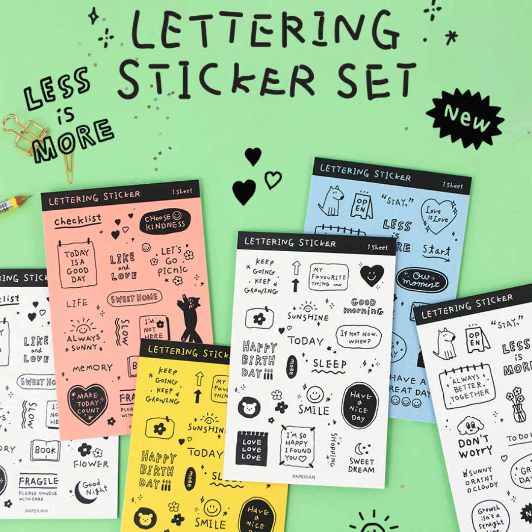 Paperian Lettering Sticker Set [6 Sheets]