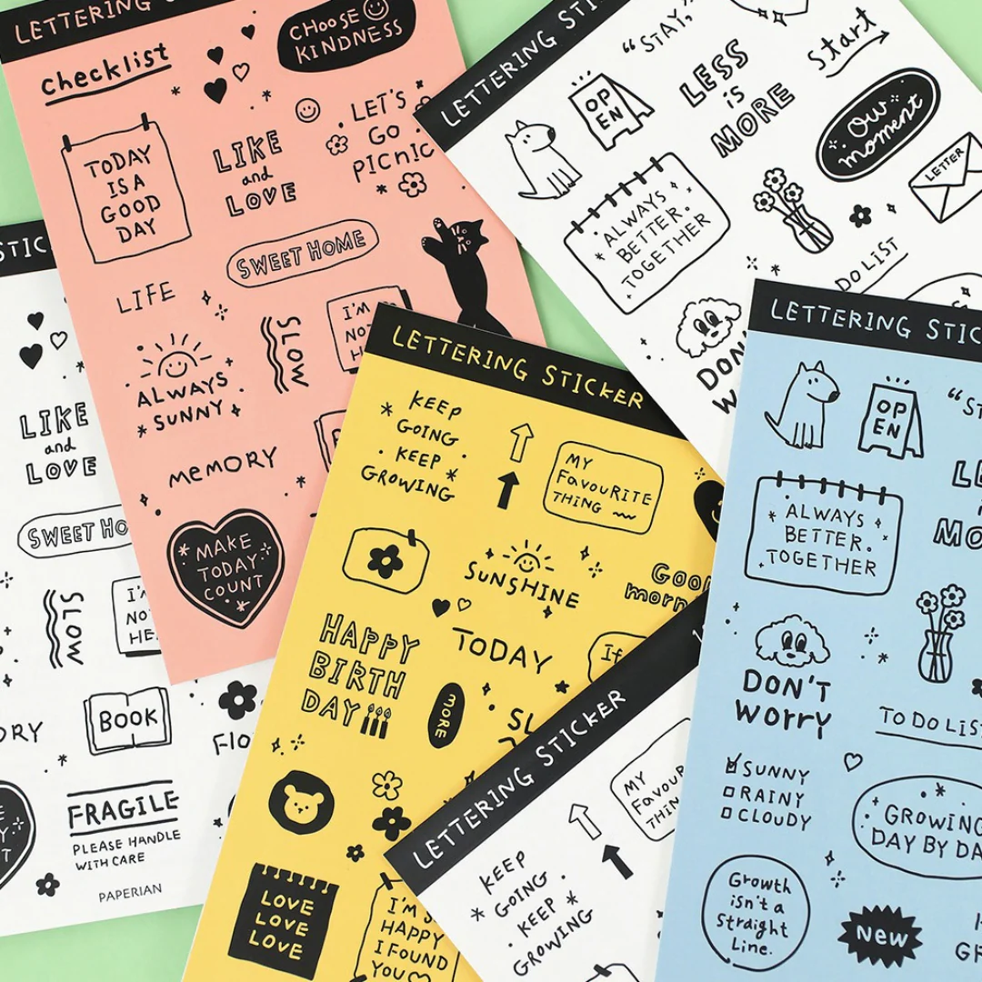 Paperian Lettering Sticker Set [6 Sheets] - Image 3