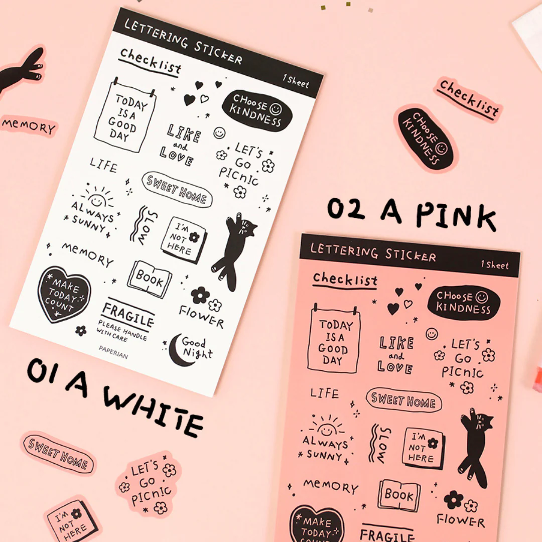 Paperian Lettering Sticker Set [6 Sheets] - Image 9