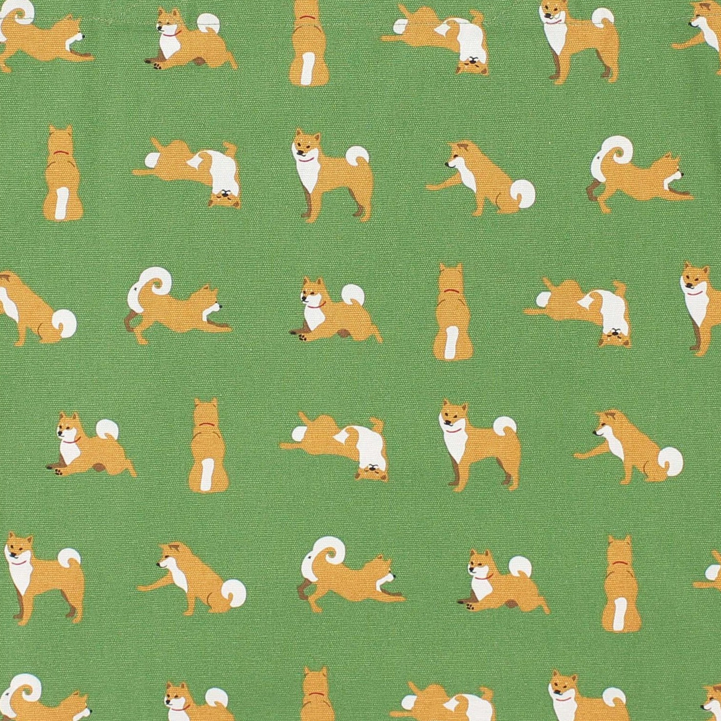 Playful Shiba Parade Cotton Tote Bag - A4 Size - Image 2