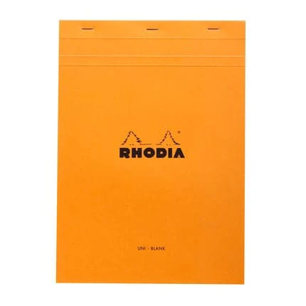 Rhodia No. 18  Head Stapled A4 Plain Pad (Orange or Black) - Image 4