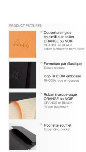 Rhodia Webnotebook A5 -- Orange : Ruled - Image 4