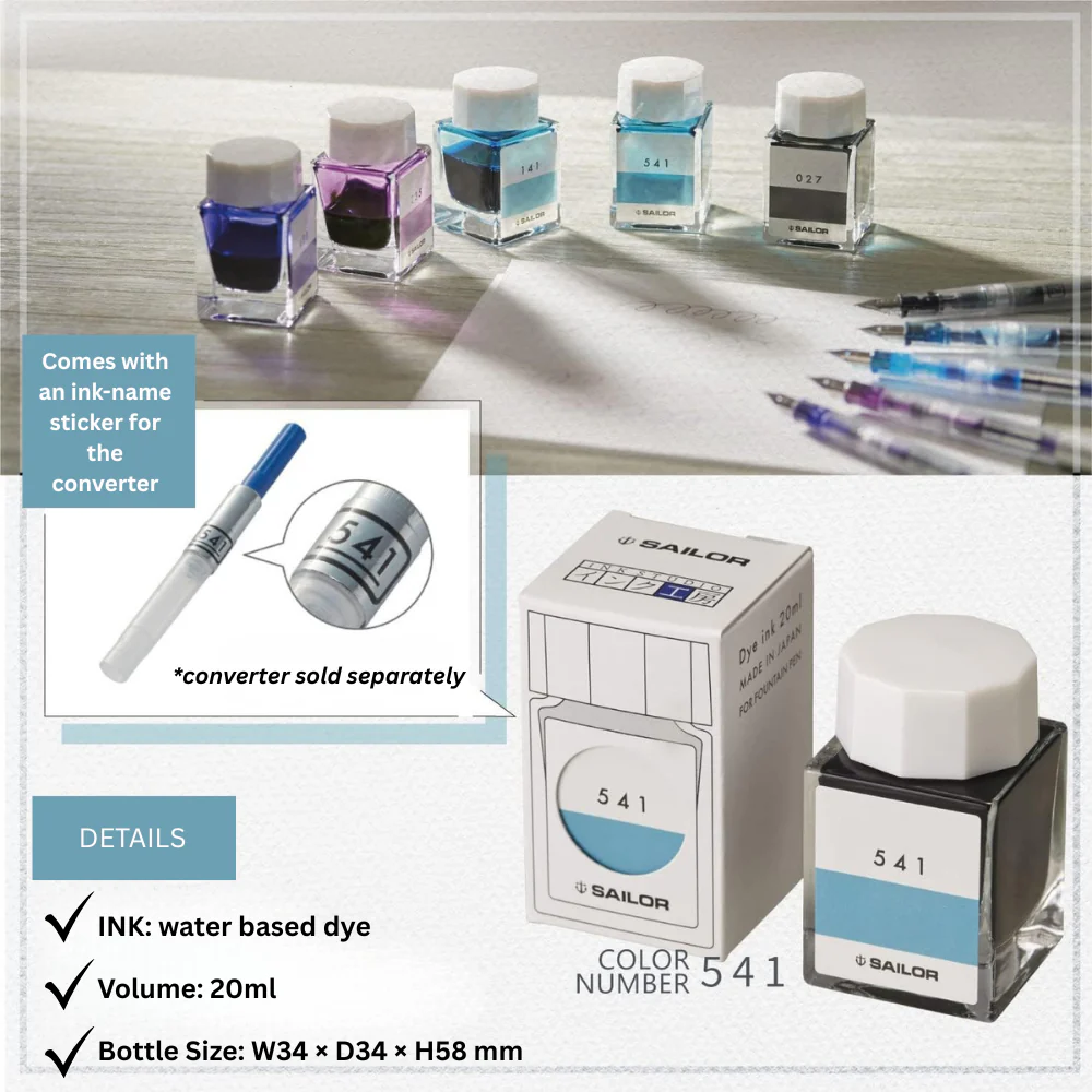 Sailor Ink Studio Bottled Fountain Pen Ink 20ml - Image 2