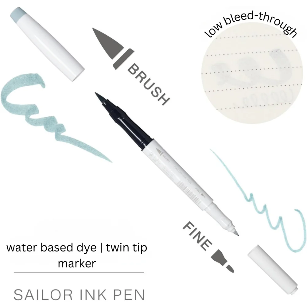 Sailor Watercolour Dual Tip Ink Pens — set of 3 - Image 2
