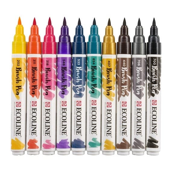 Talens Ecoline Brushpen, Set of 10, Dark - Image 3