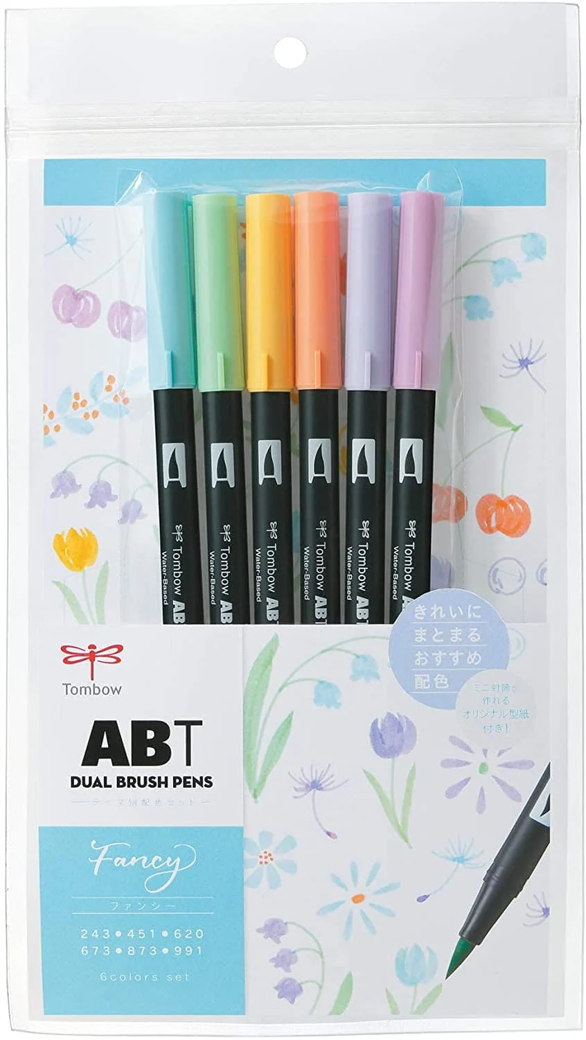 Tombow ABT Dual Brush Pens- Pastels, Set of 6 - Image 2