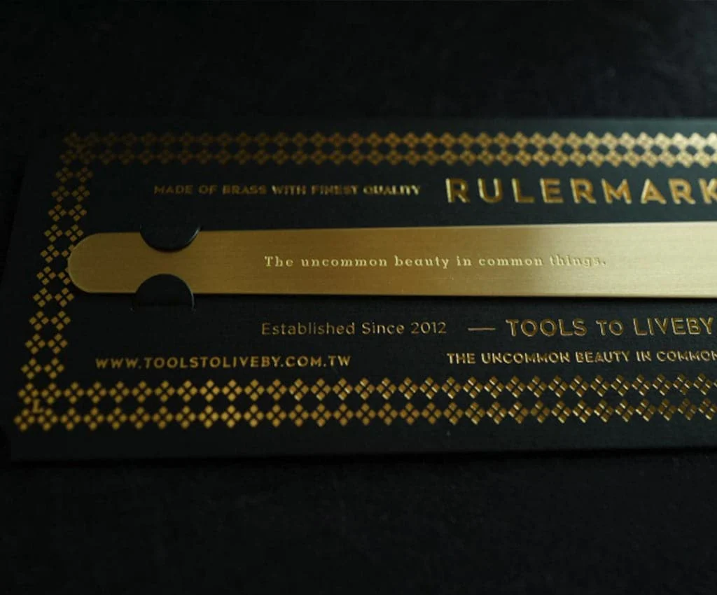 Tools to Live By Brass Rulermark Bookmark & Measuring Tool – 18cm Solid Brass - Image 3