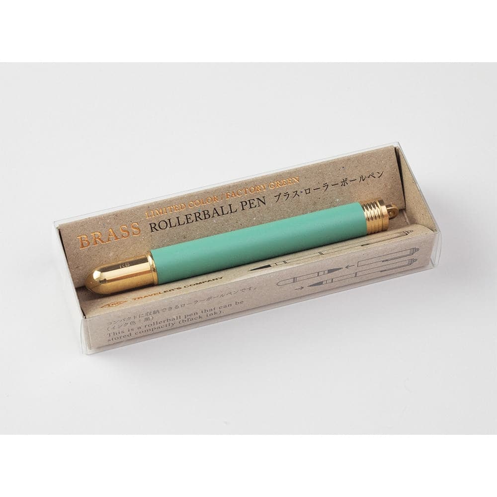 TRAVELER'S Company Brass Rollerball Pen Factory Green - Image 3
