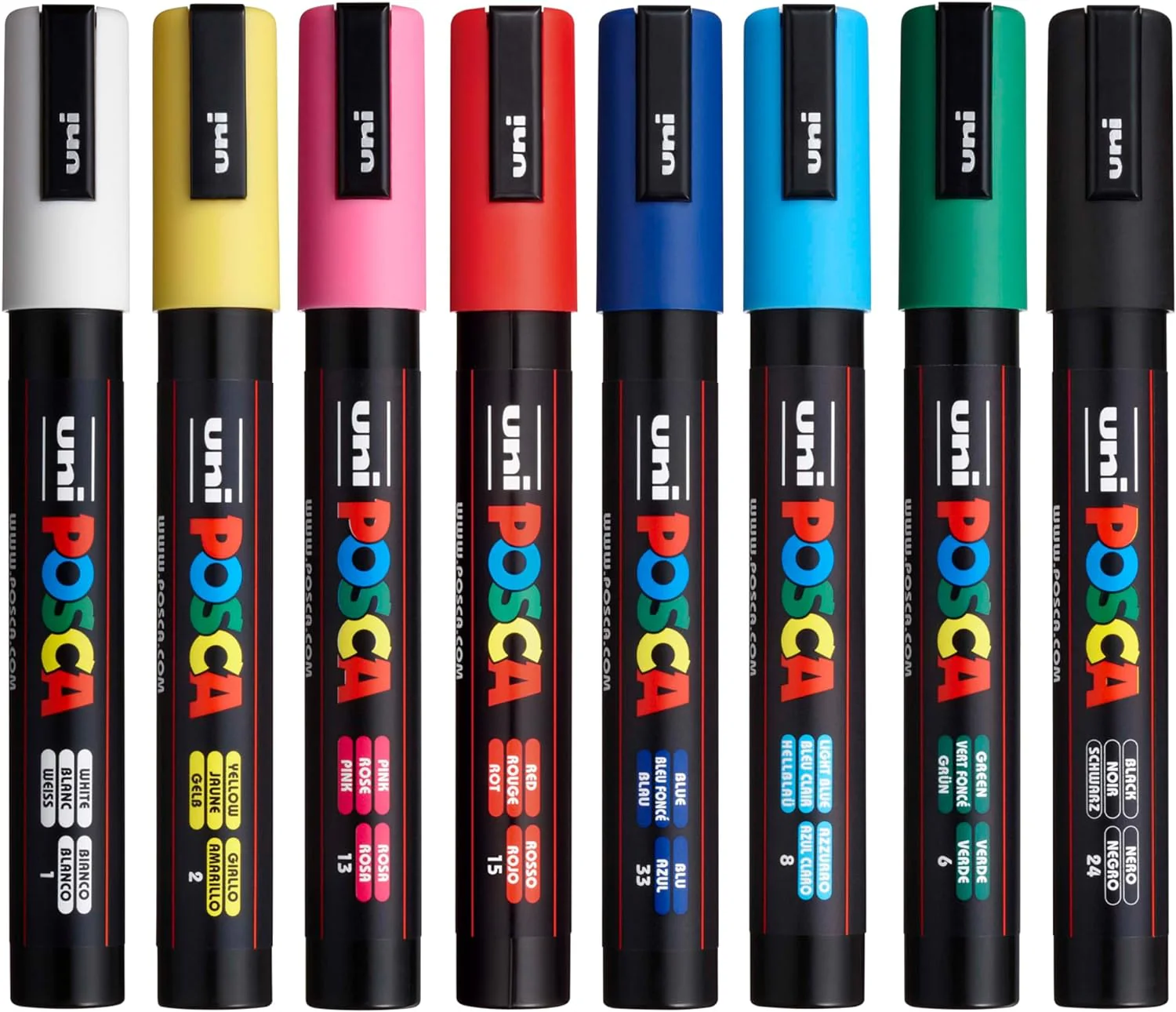 Uni POSCA PC-5M 8 Marker Set – Bold Colour, Brilliant Control, Endless Possibility - Image 4