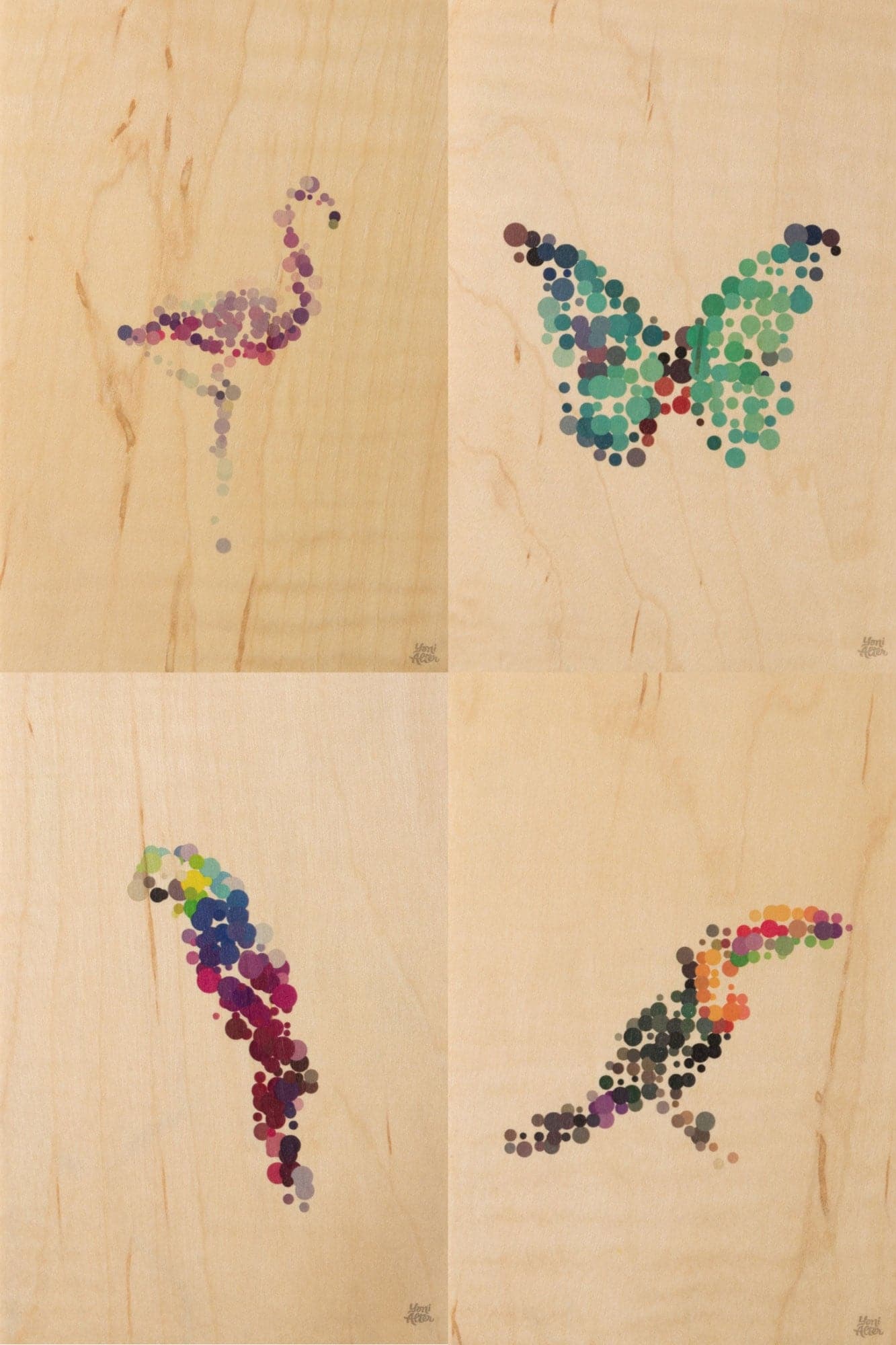 WOODHI Wooden Postcard - Animal Dots Flamand - Image 2