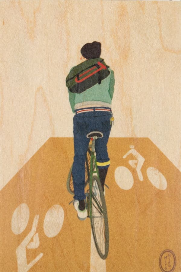 WOODHI Wooden Postcard - France Bike