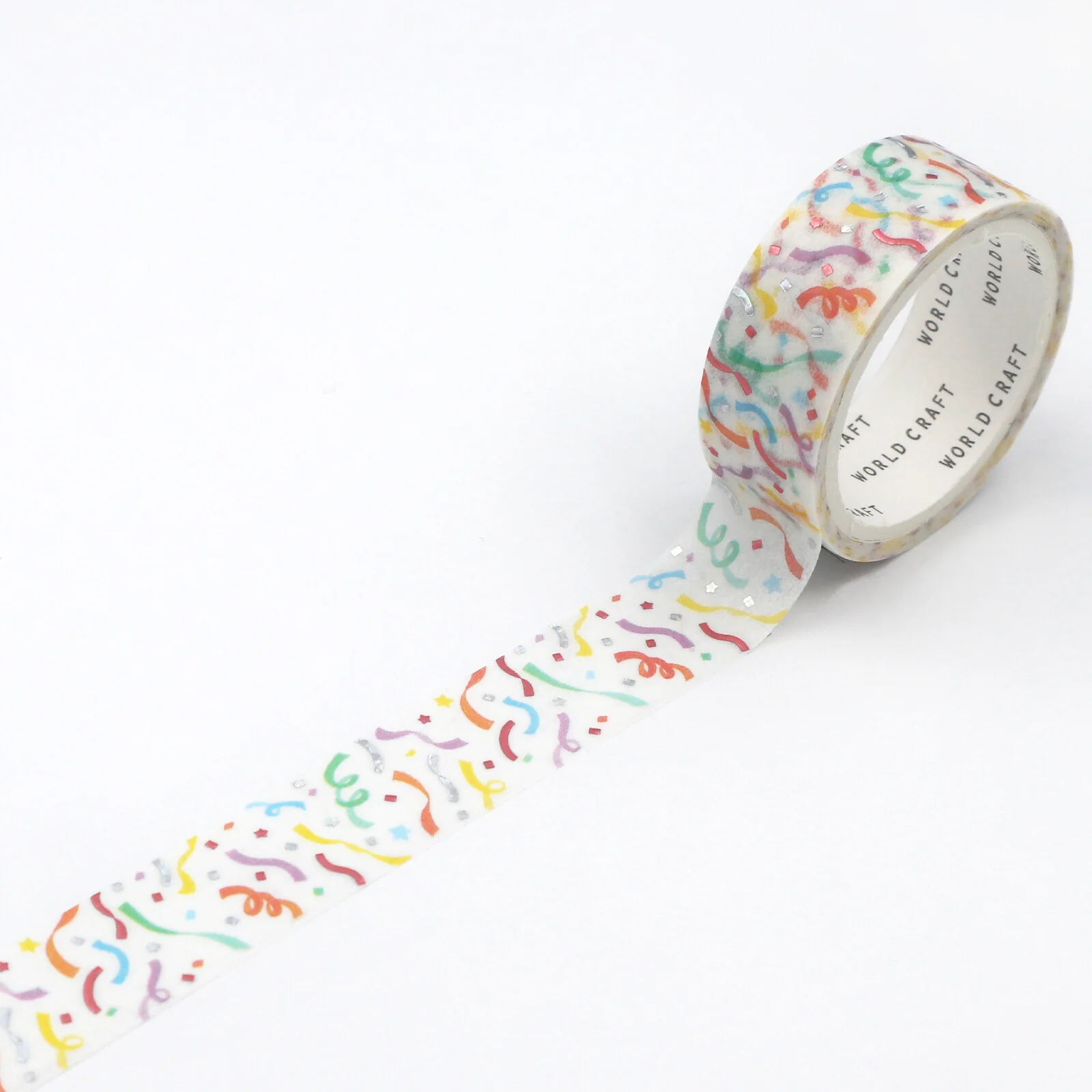 World Craft 15mm Clear Film PET Glitter Tape - Confetti - Image 3