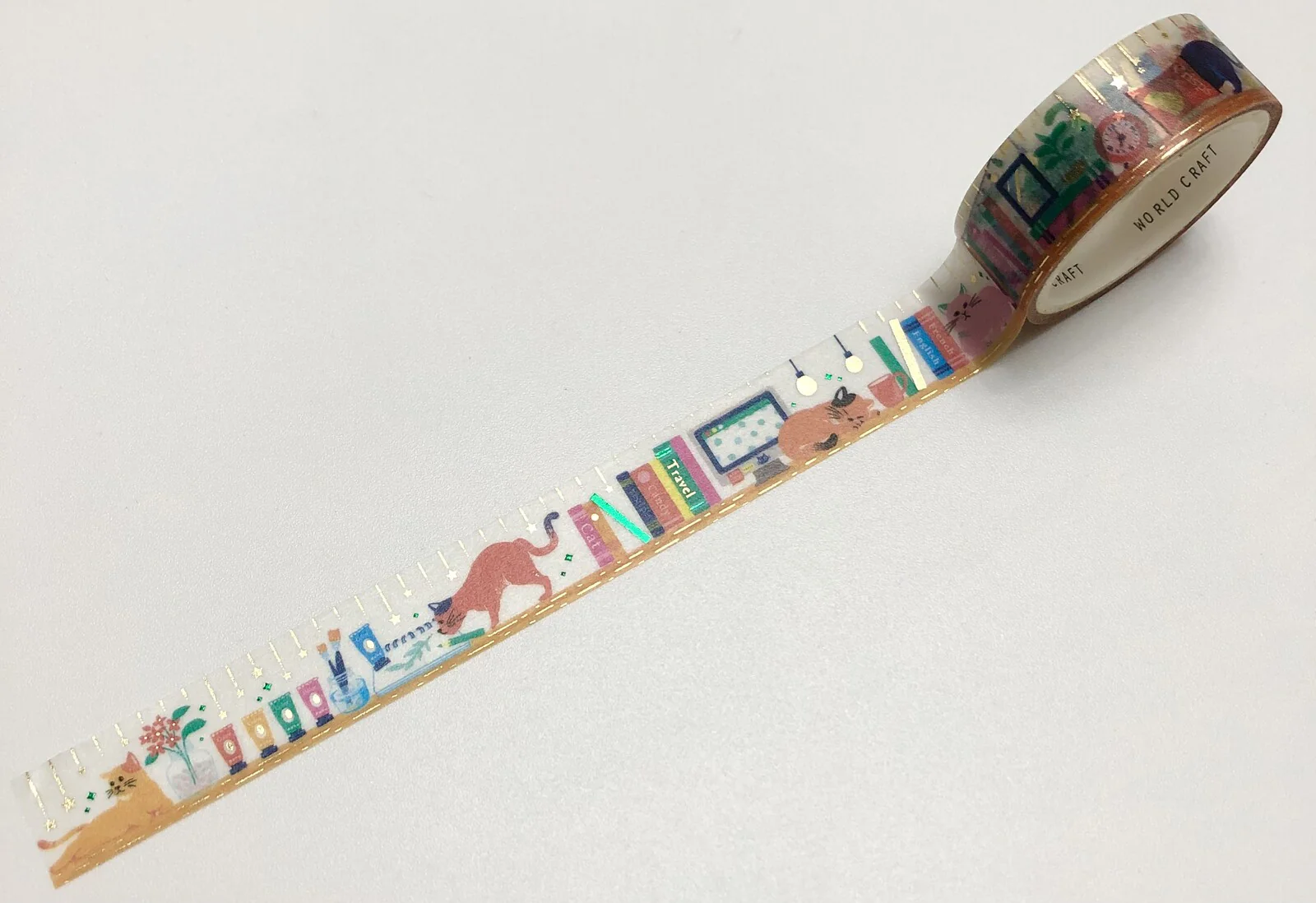 World Craft 15mm Glitter Masking Tape Vol. 2 - Cat Library - Image 3