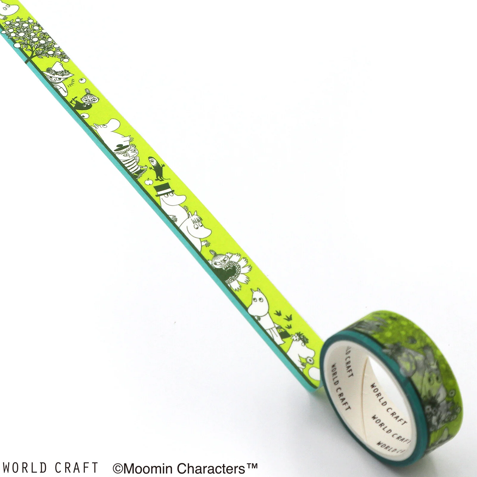 World Craft 15mm Moomin Masking Tape - Striped Green - Image 2