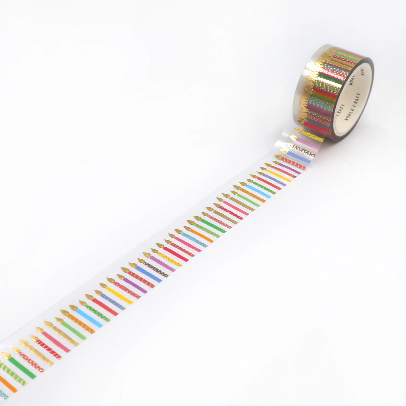 World Craft 20mm Clear Film PET Glitter Tape - Birthday Candles - Image 2