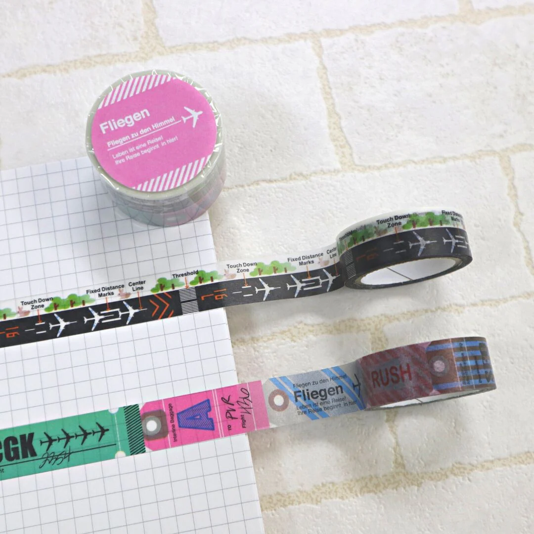 World Craft Knickknacks Freegen Washi Tape - Runway & Flight Tag (Set of 2) - Image 4