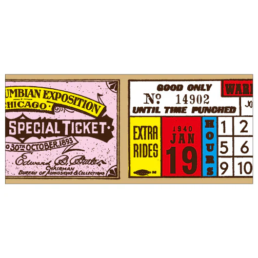 World Craft Vintage Tickets Masking Tape - Image 2